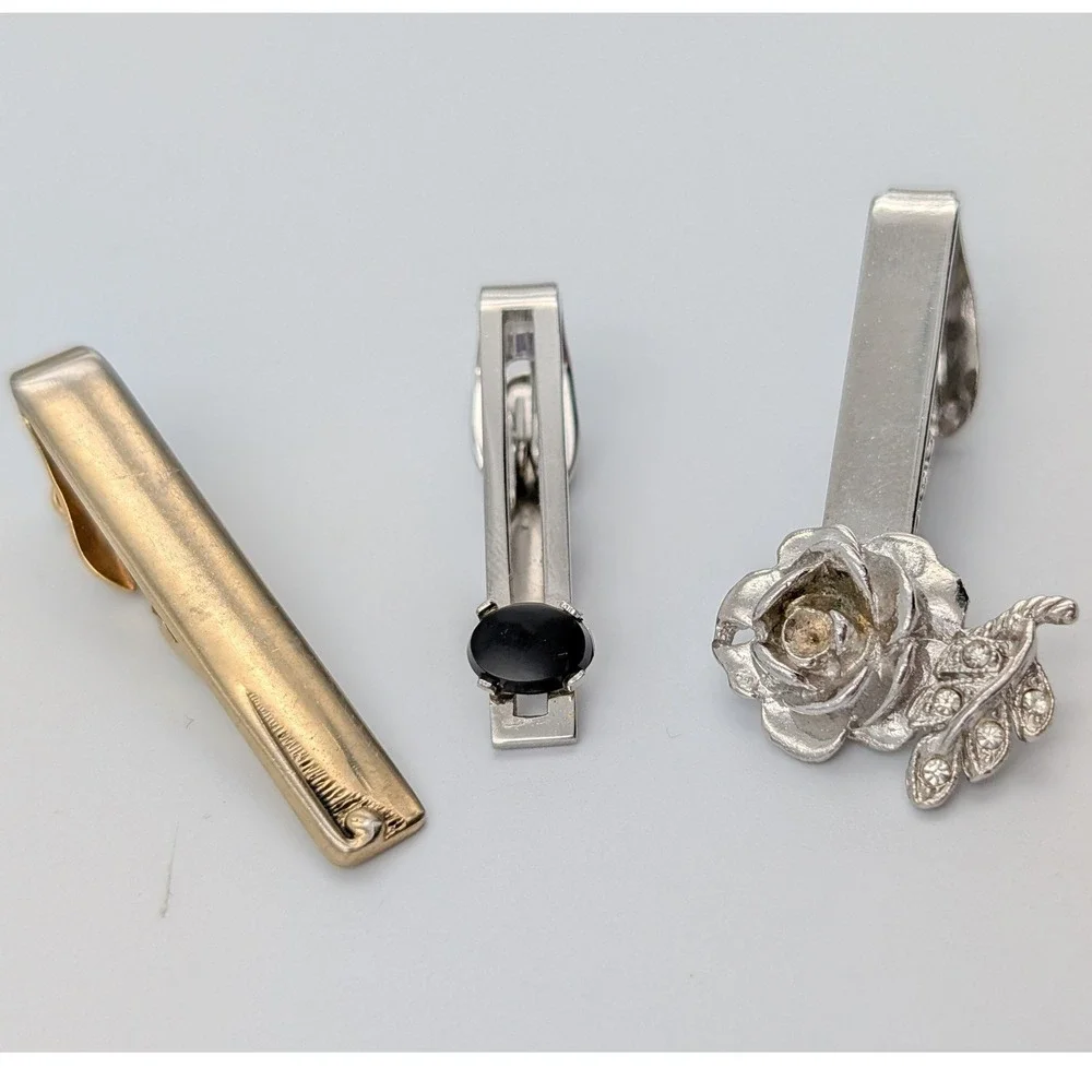 VTG Mens Jewelry Lot Cufflinks and Tie Clips Gold & Silver Tone